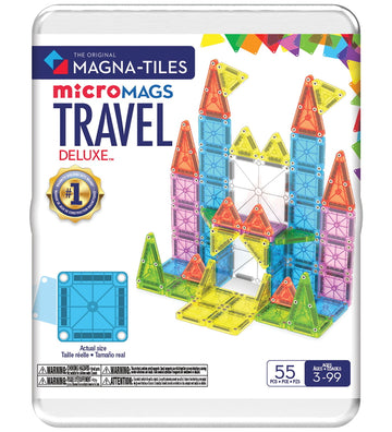 Magna-Tiles Magneetset - 55 Onderdelen - Deluxe Travel Set + Mic - Magna-Tiles - OneSize - Magnetisch speelgoed