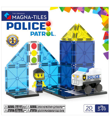 Magna-Tiles Magneetset - 20 Onderdelen - Police Patrol - Magna-Tiles - OneSize - Magnetisch speelgoed