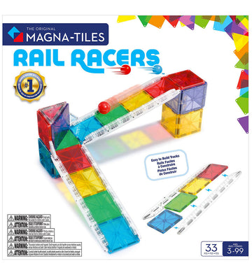 Magna-Tiles Magneetset - 33 Onderdelen - Small Rail Racer + Micr - Magna-Tiles - OneSize - Magnetisch speelgoed
