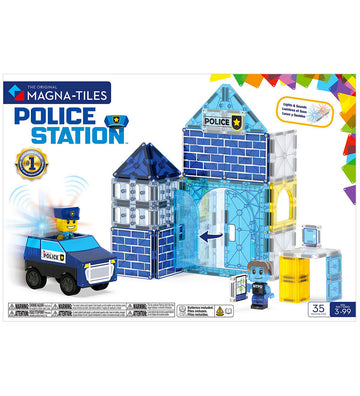 Magna-Tiles Magneetset - 35 Onderdelen - Police Station + MicroM - Magna-Tiles - OneSize - Magnetisch speelgoed