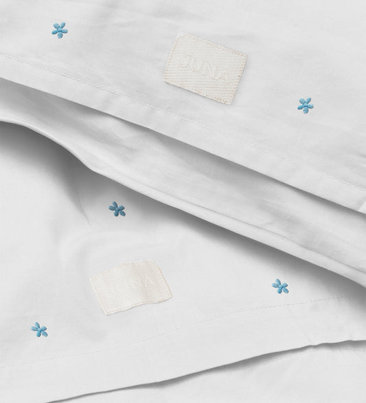 Juna Beddengoed - Daisy - Junior - Wit/Lichtblauw - Juna - Julinor - Beddengoed - Junior