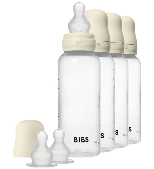 BIBS Babyflessen - 4-pack - 270 ml - Silicone - Ivory - BIBS - OneSize - Babyflesjes