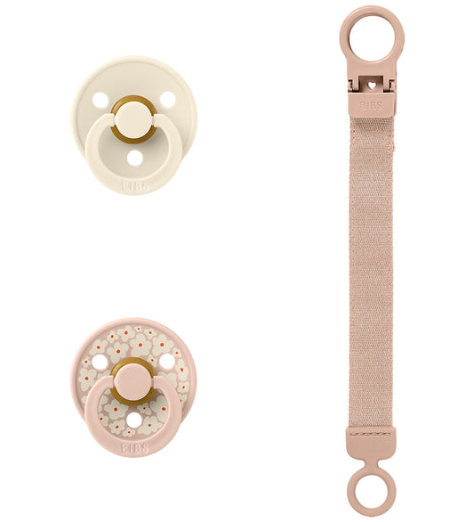 BIBS Colour Cadeauset - Fopspenen/Speenketting - Maat 1 - Blush - BIBS - 0-6 mnd - Fopspenen