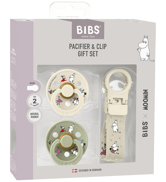 BIBS x Moomins Cadeauset - Fopspenen/Speenketting - Maat 2 - Ivo - BIBS - 6-18 mnd - Fopspenen