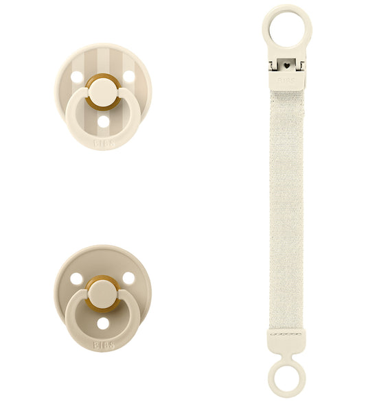 BIBS Colour Cadeauset - Fopspenen/Speenketting - Maat 1 - Ivory - BIBS - 0-6 mnd - Fopspenen