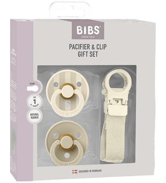 BIBS Colour Cadeauset - Fopspenen/Speenketting - Maat 1 - Ivory - BIBS - 0-6 mnd - Fopspenen
