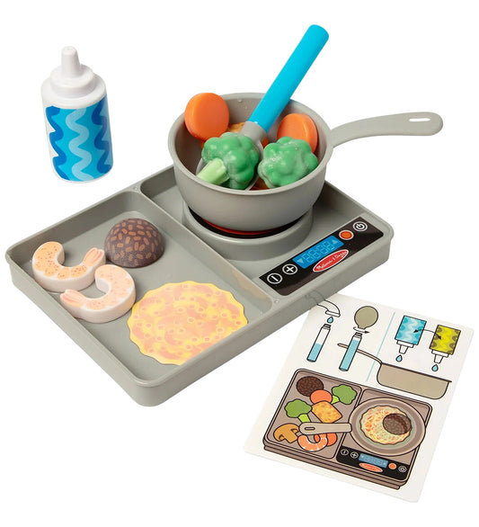 Melissa & Doug Speelgoedeten - 19 Onderdelen - Kookplaat - Melissa & Doug - OneSize - Speelgoedeten