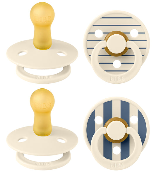 BIBS Colour Fopspenen - 4-pack - Maat 2 - Ivory/Vanilla/Steel Bl - BIBS - 6-18 mnd - Fopspenen