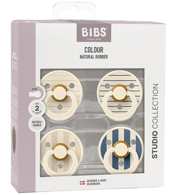 BIBS Colour Fopspenen - 4-pack - Maat 1 - Ivory/Vanilla/Steel Bl - BIBS - 0-6 mnd - Fopspenen