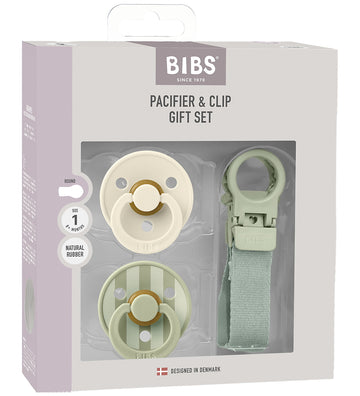BIBS Colour Cadeauset - Fopspenen/Speenketting - Maat 1 - Sage - BIBS - 0-6 mnd - Fopspenen
