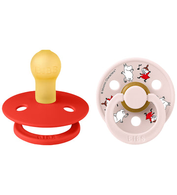 BIBS x MOOMIN Colour Fopspenen - Maat 1 - 2-pack - Candy Apple M - BIBS - 0-6 mnd - Fopspenen