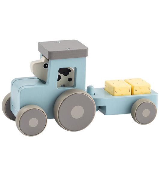 Done by Deer Tractor - Hout - Dotti - Tiny Farm - Blauw - Done by Deer - OneSize - Tractors