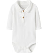 Name It Polo-lichaam l/s - NbmRobo - Bright White - Name It - 56 - Rompers Lange Mouw
