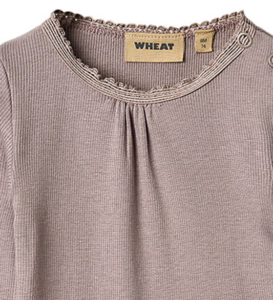 Wheat Romper l/s - Rib - Dusty Purple - Wheat - 2 jaar (92) - Rompers Lange Mouw
