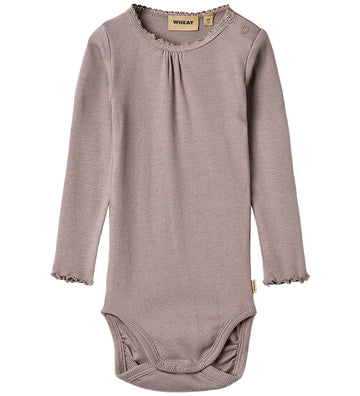 Wheat Romper l/s - Rib - Dusty Purple - Wheat - 2 jaar (92) - Rompers Lange Mouw