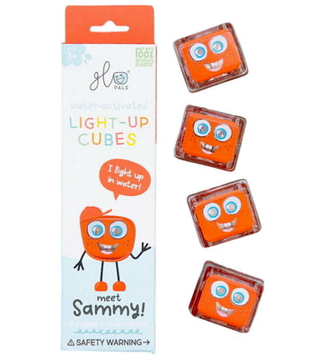 Glo Pals Sensorische Kubussen m. Licht - Sammy - 4 st. - Rood - Glo Pals - OneSize - Badspeelgoed