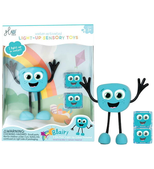 Glo Pals Figuur/Sensorische kubussen m. Licht - Blair - Blauw - Glo Pals - OneSize - Badspeelgoed
