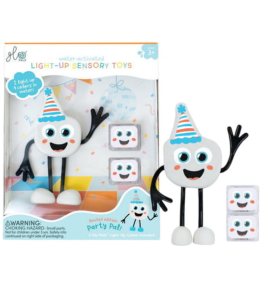 Glo Pals Figuur/Sensorische Kubussen m. Licht - Party Pal - Wit - Glo Pals - OneSize - Badspeelgoed