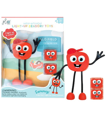 Glo Pals Figuur/Sensorische kubussen m. Licht - Sammy - Rood - Glo Pals - OneSize - Badspeelgoed