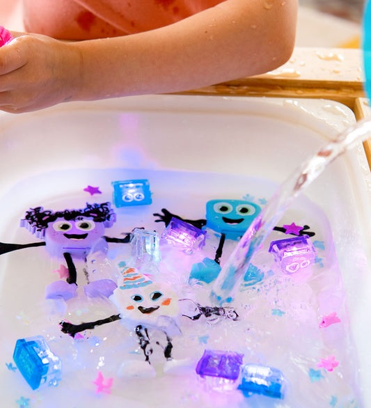 Glo Pals Figuur/Sensorische kubussen m. Licht - Lumi - Paars - Glo Pals - OneSize - Badspeelgoed
