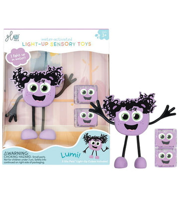 Glo Pals Figuur/Sensorische kubussen m. Licht - Lumi - Paars - Glo Pals - OneSize - Badspeelgoed