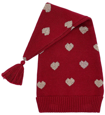 Hust and Claire Kerstmuts - HCFiliz - Teaberry m. Harten - Hust and Claire - 1-2 jaar (80-92) - Kerstmutsen