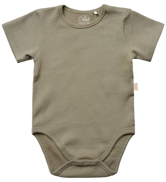Sofie Schnoor Romper l/s - Rib - Dusty Green - Sofie Schnoor - 1 jaar (80) - Rompers Korte Mouw