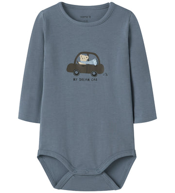 Name It Romper l/s - NbmRemus - Vuursteen Stone - Name It - 50 - Rompers Lange Mouw