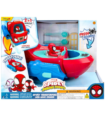 Spidey Boot m. Geluid - Spidey Transformerende Web-Wave Cruiser - Spidey - OneSize - Auto´s