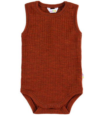 Joha Romper mouwloos - Wol - Rib - Rust - Joha - 100 - Rompers Mouwloos