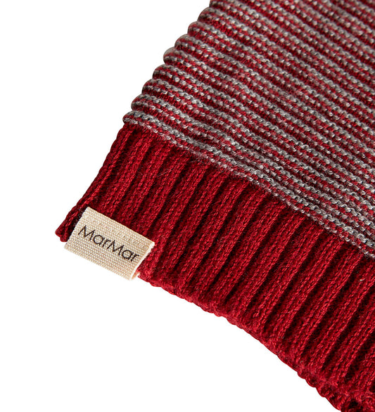MarMar Kerstmuts - Gebreid - Elf - Hibiscus Red Stripe - MarMar - 44-46 cm - Kerstmutsen
