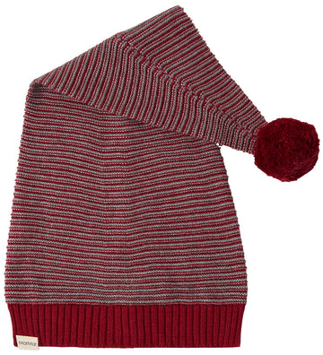 MarMar Kerstmuts - Gebreid - Elf - Hibiscus Red Stripe - MarMar - 44-46 cm - Kerstmutsen