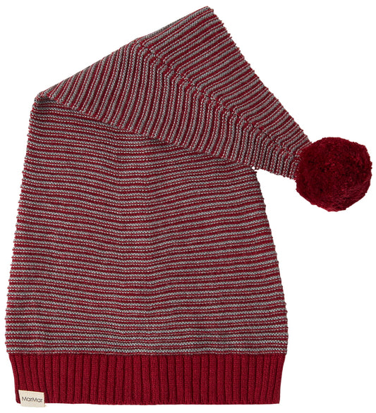 MarMar Kerstmuts - Gebreid - Elf - Hibiscus Red Stripe - MarMar - 44-46 cm - Kerstmutsen