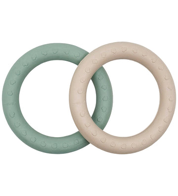 Hevea Bijtring - 2-pack - Zand & Zeeschuim Blue - Hevea - OneSize - Bijtringen