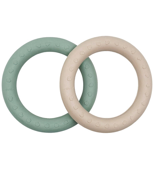 Hevea Bijtring - 2-pack - Zand & Zeeschuim Blue - Hevea - OneSize - Bijtringen