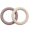 Hevea Bijtring - 2-pack - Zand & Tan Beige - Hevea - OneSize - Bijtringen