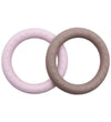 Hevea Bijtring - 2-pack - Powder Roze & Tan Beige - Hevea - OneSize - Bijtringen