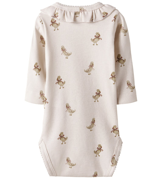Lil' Atelier Romper l/s - Rib - NbfLavo - Bijna Mauve/Gans - Lil Atelier - 1½ jaar (86) - Rompers Lange Mouw