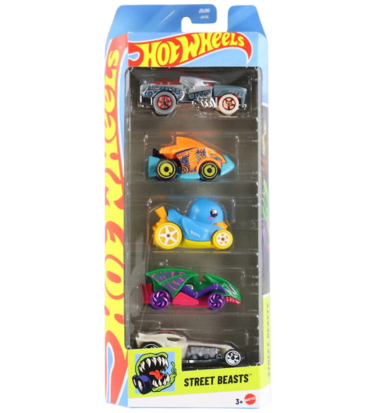 Hot Wheels Auto's - 5-pack - Straatbeesten - Hot Wheels - OneSize - Auto´s