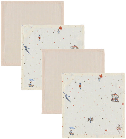 Cam Cam Washanden - Mousseline - 4-pack - Carousel - Cam Cam - OneSize - Washandjes