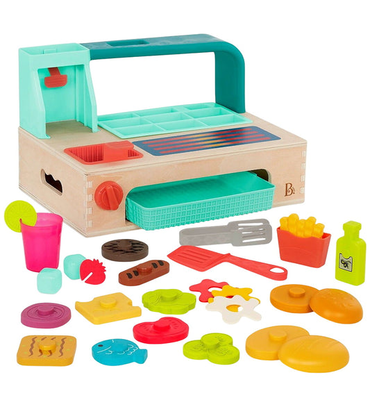 B. toys Speelkeuken - 30 Onderdelen - Burgerstation - B. toys - OneSize - Speelkeukens