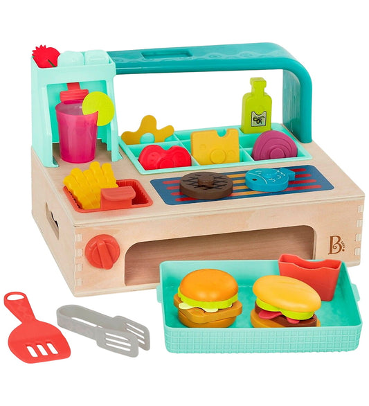 B. toys Speelkeuken - 30 Onderdelen - Burgerstation - B. toys - OneSize - Speelkeukens