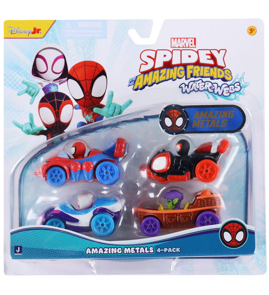 Spidey Auto's - Waterwebben - 4-pack - Spidey - OneSize - Auto´s