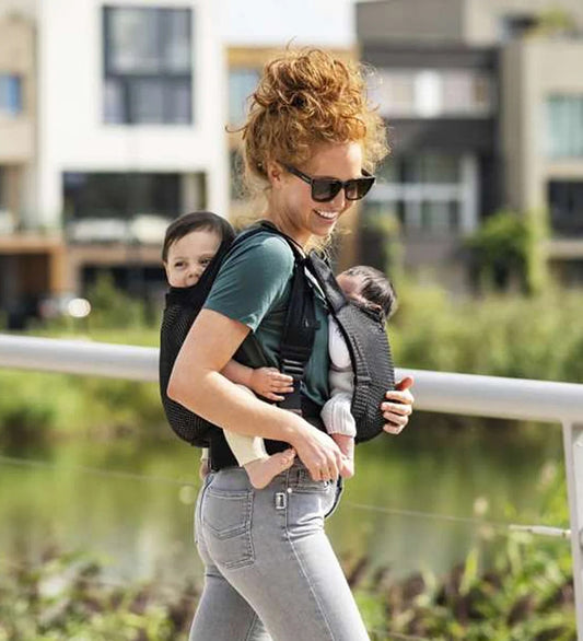 Mini Monkey Voetenzak Voor Tweelingen - Tandemdrager - Zwart - Mini Monkey - OneSize - Draagzakken