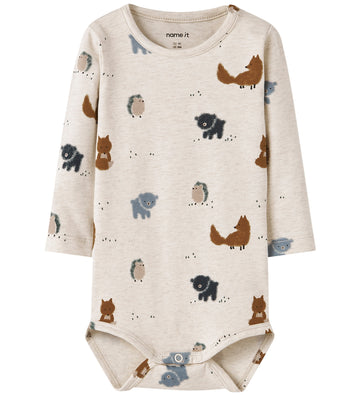 Name It Romper l/s - NbmSoul - Peyote Melange - Name It - 50 - Rompers Lange Mouw