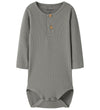 Name It Romper l/s - Rib - NbmKab - Shadow - Name It - 74 - Rompers Lange Mouw
