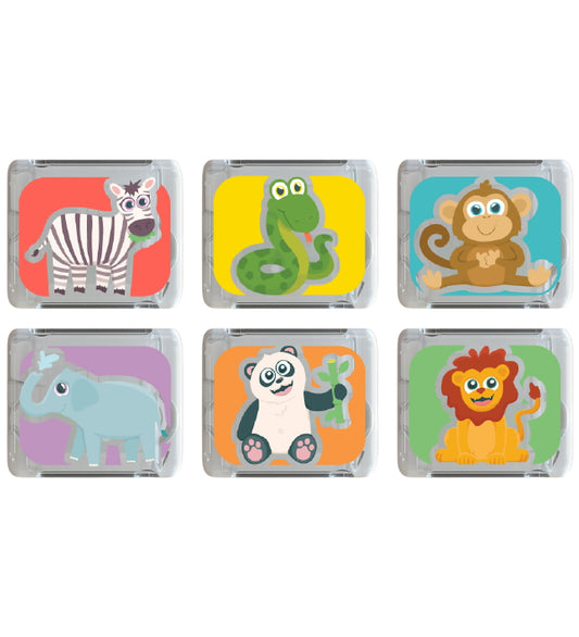 Glo Pals Sensorische kubussen m. Licht - 6 st. - Gek Zoo - Glo Pals - OneSize - Activiteitenspeelgoed