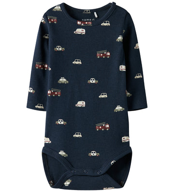 Name It Romper l/s - Rib - NbmThue - Navy Blazer - Name It - 50 - Rompers Lange Mouw