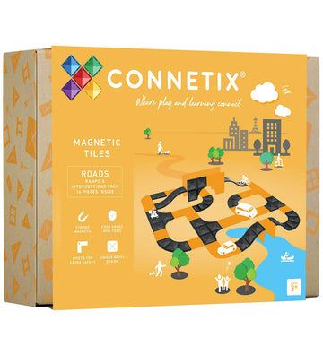 Connetix Magneetset - 16 Onderdelen - Hellingsbanen & Kruispunte - Connetix - OneSize - Magnetisch speelgoed