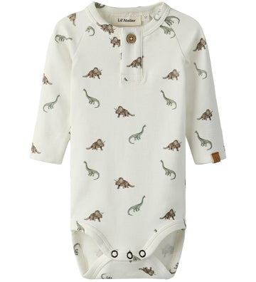 Lil' Atelier Romper l/s - NbmGayo - Coconut Melk/Dino - Lil Atelier - 1½ jaar (86) - Rompers Lange Mouw